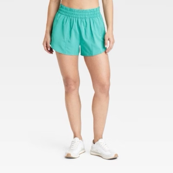 all in motion Pants - All In Motion Women’s Teal-Green Woven Mid-Rise Run Shorts 3” XS NWT